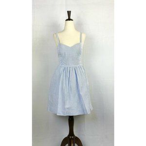 Lilly Pulitzer Christine Dress Bay Blue Seersucker 4 Excellent